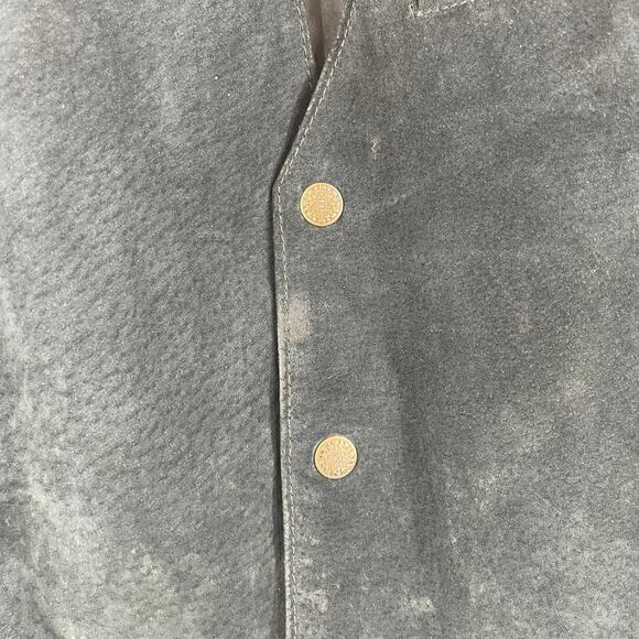 VINTAGE Vest Medium Leather John L. Blair Personal Choice Black Western Country - Picture 7 of 11